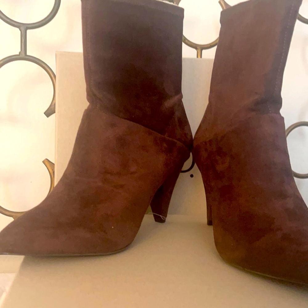 Chocolate suede booties